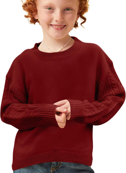 Girls' Crewneck Chunky Knit Sweater