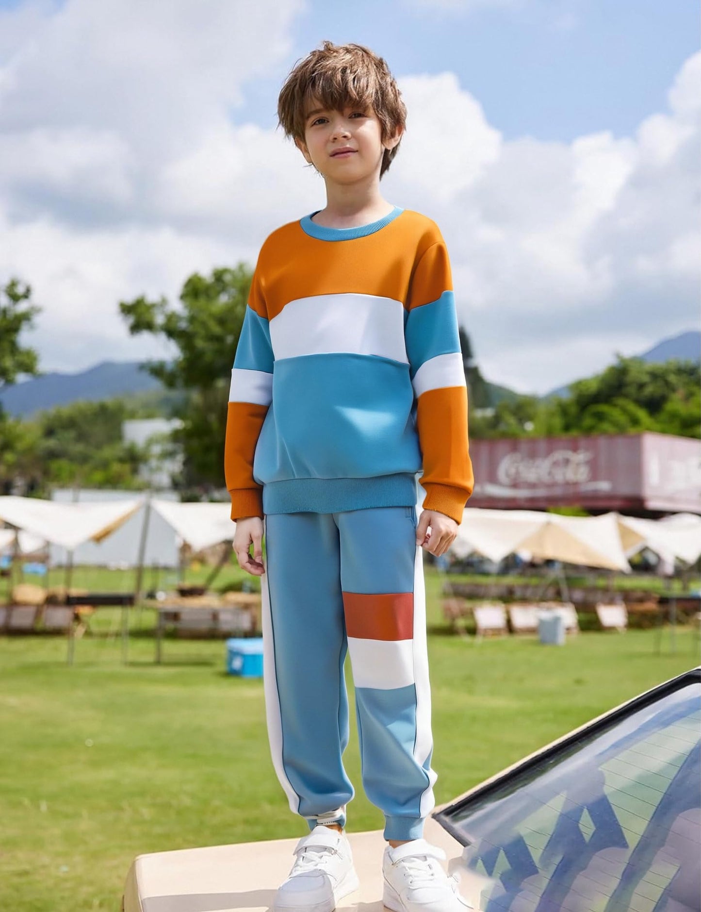 mkodopy Boys' Hoodie Sweatsuit Set