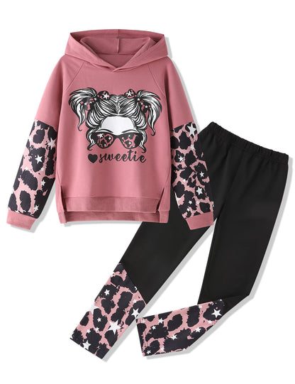Girls' 2-Piece Tie Dye Hoodie & Leggings Set