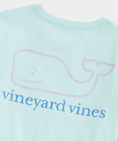 vineyard vines Girls' Vintage Whale Long-Sleeve Pocket Tee
