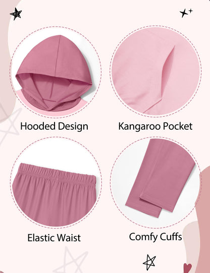 NECIOUS Girls' 2-Piece Hoodie & Leggings Set