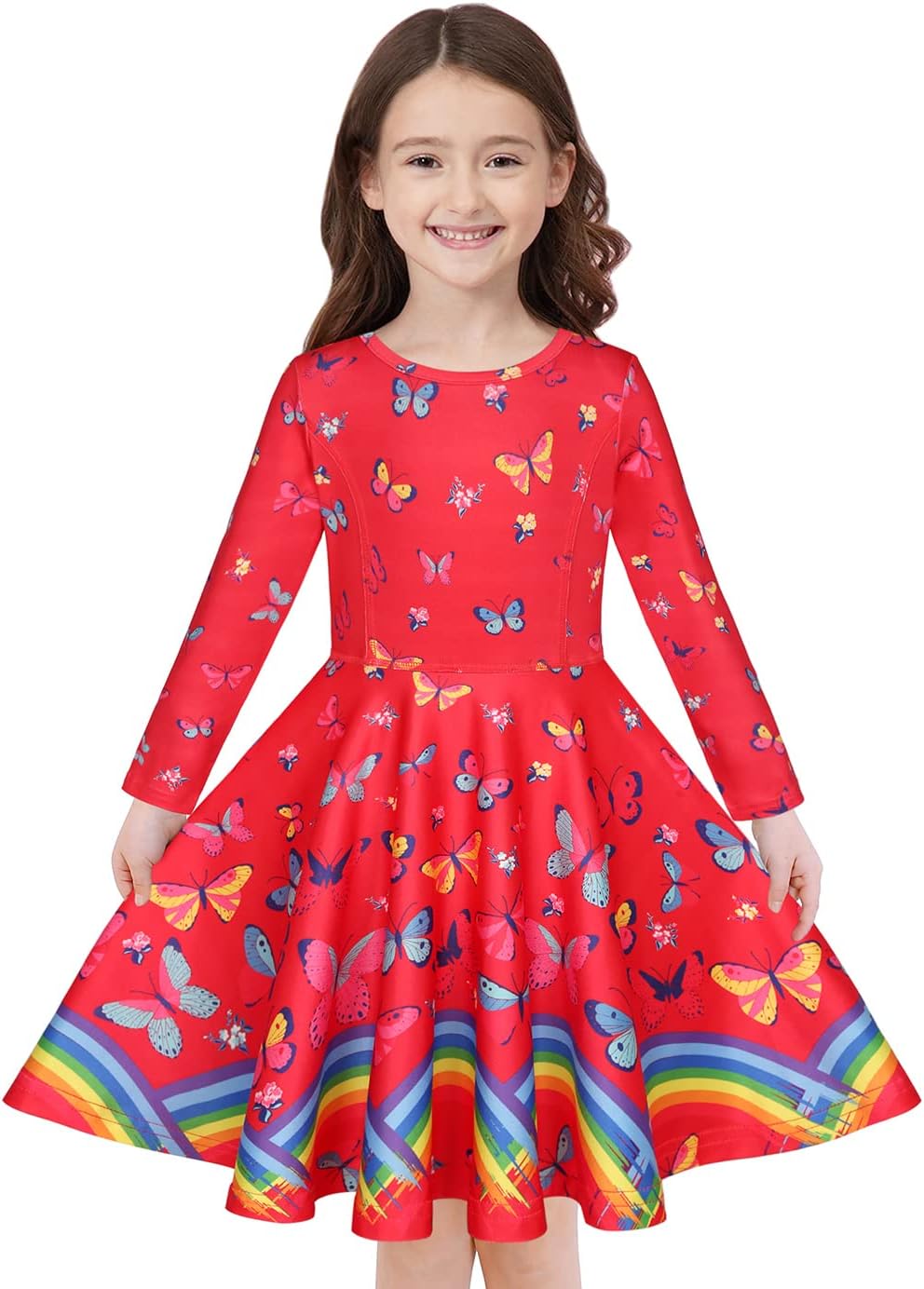 Quedoris Girls' Unicorn Print Twirly Dress