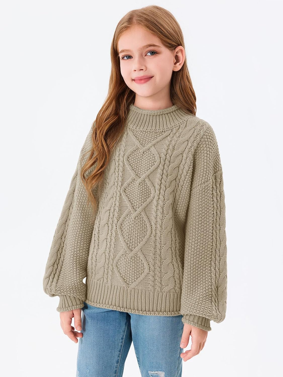 Imily Bela Girls' Turtleneck Batwing Sweater