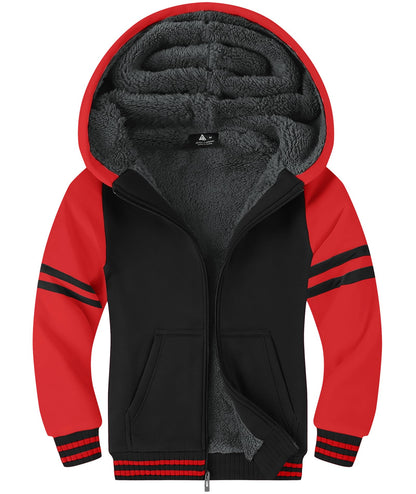ZITY Boys' Sherpa Lined Zip-Up Hoodie
