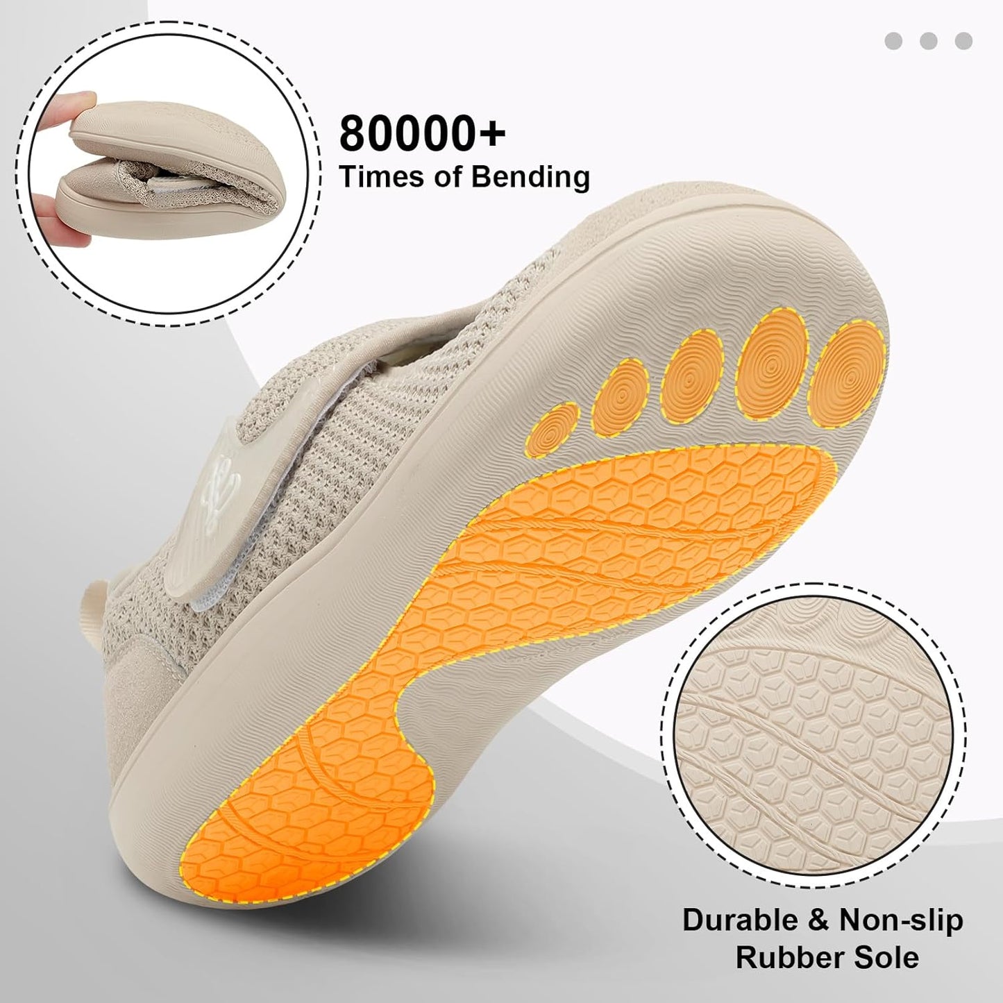 LeIsfIt Women's Wide Diabetic Adjustable Walking Shoes