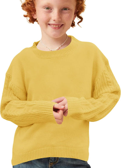 Girls' Crewneck Chunky Knit Sweater