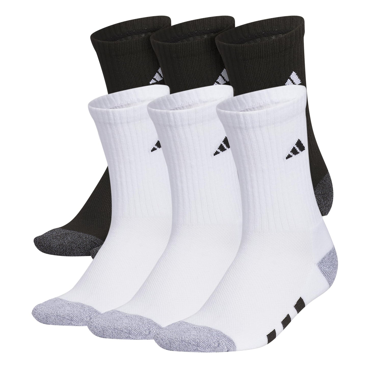 adidas Youth 6-Pack Cushioned Crew Socks
