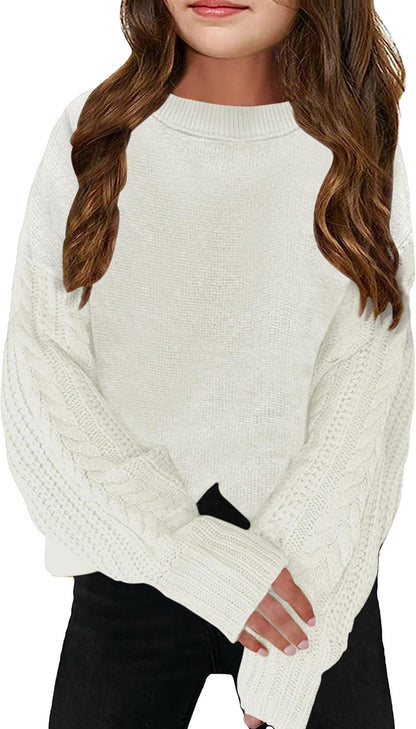Girls' Crewneck Chunky Knit Sweater