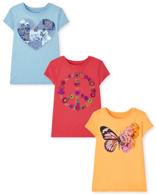 The Children's Place Girls Short Sleeve Graphic T- Shirt