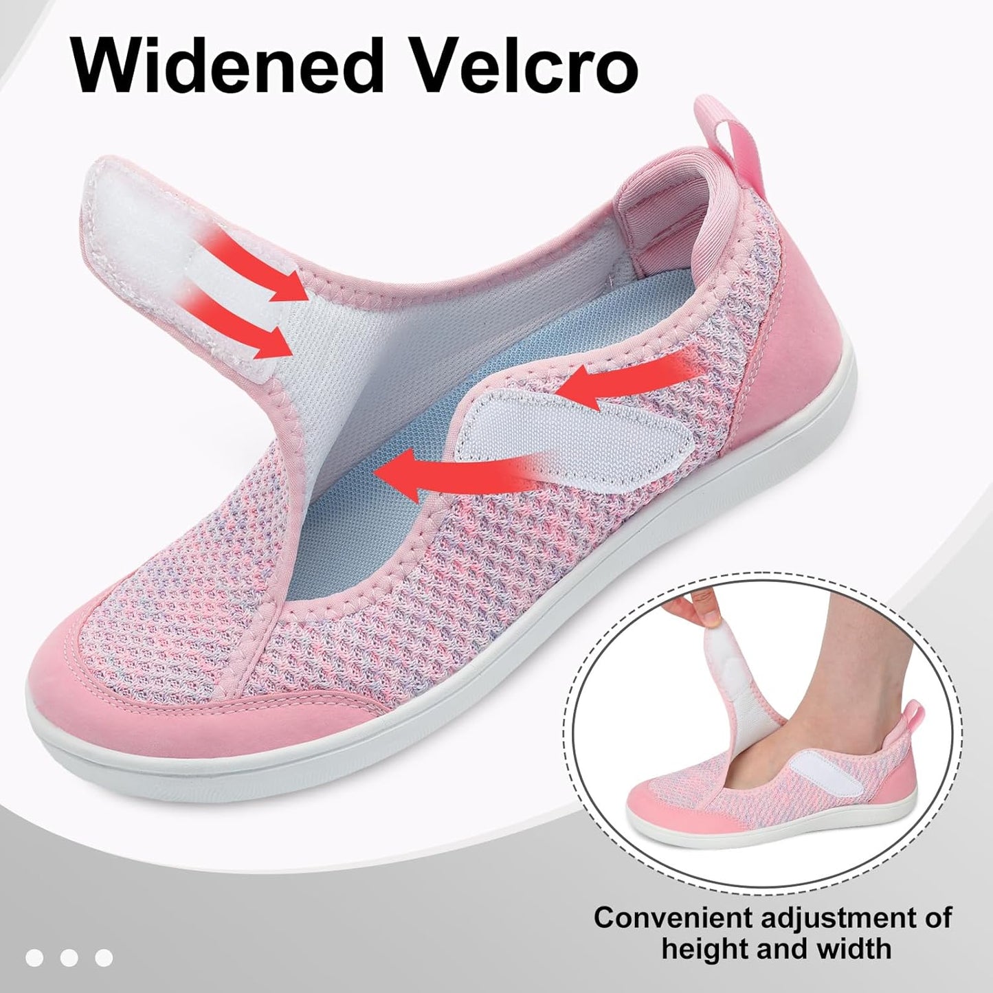 LeIsfIt Women's Wide Diabetic Adjustable Walking Shoes