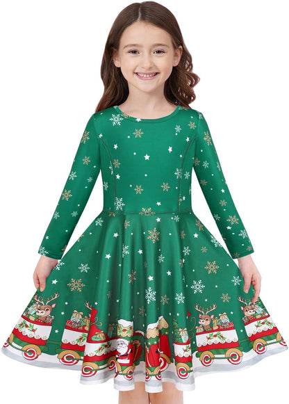 Quedoris Girls' Unicorn Print Twirly Dress