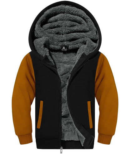 ZITY Boys' Sherpa Lined Zip-Up Hoodie