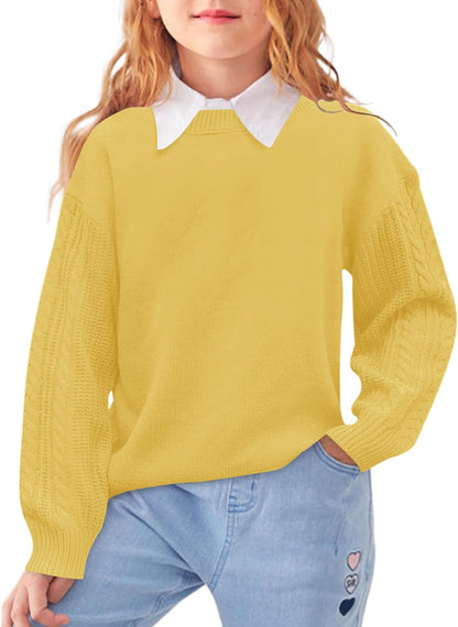 Girls' Crewneck Chunky Knit Sweater