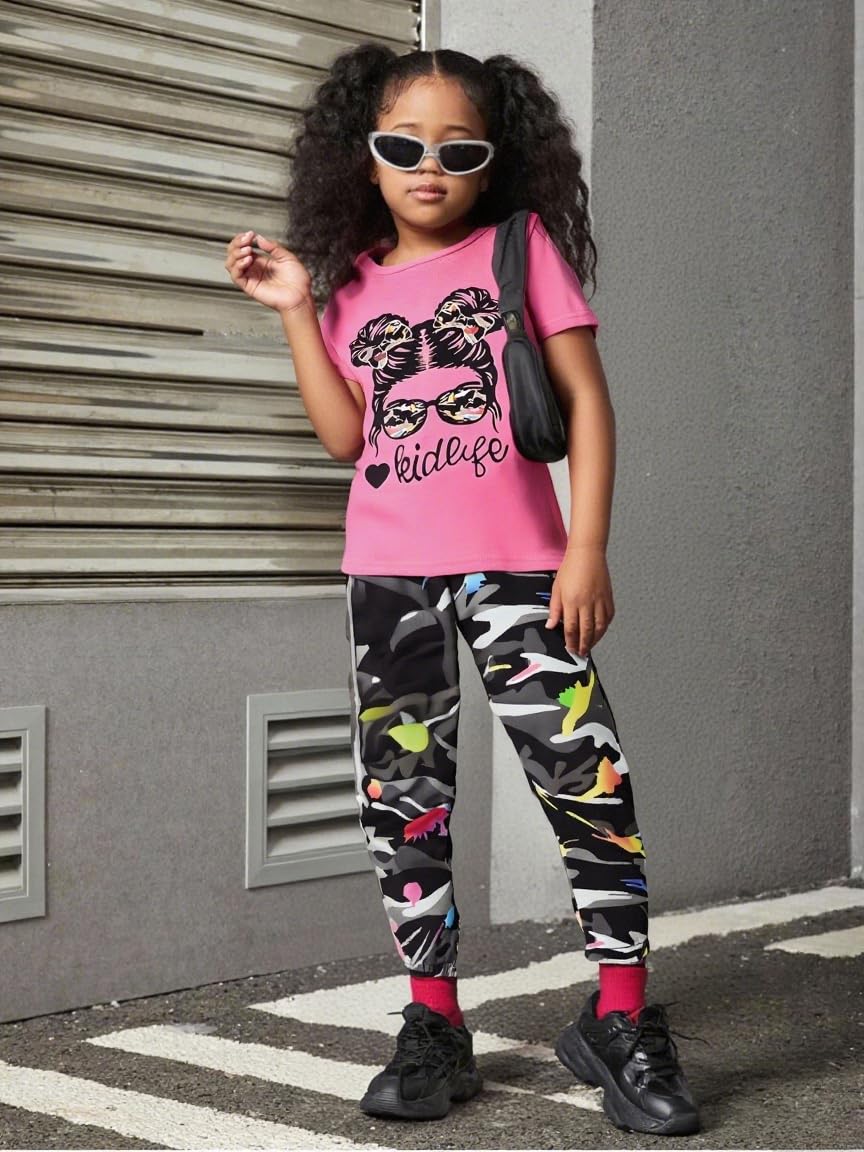 Toddler Girls' 2-Piece Top & Camo Pants Set