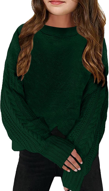 Girls' Crewneck Chunky Knit Sweater