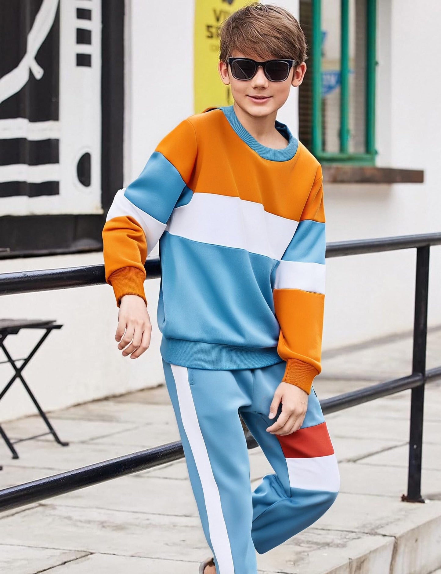 mkodopy Boys' Hoodie Sweatsuit Set