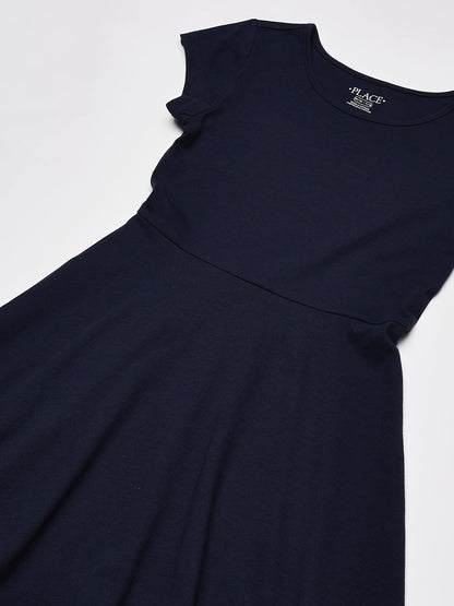 The Children'S Place Girls Short Sleeve Basic Skater Dress