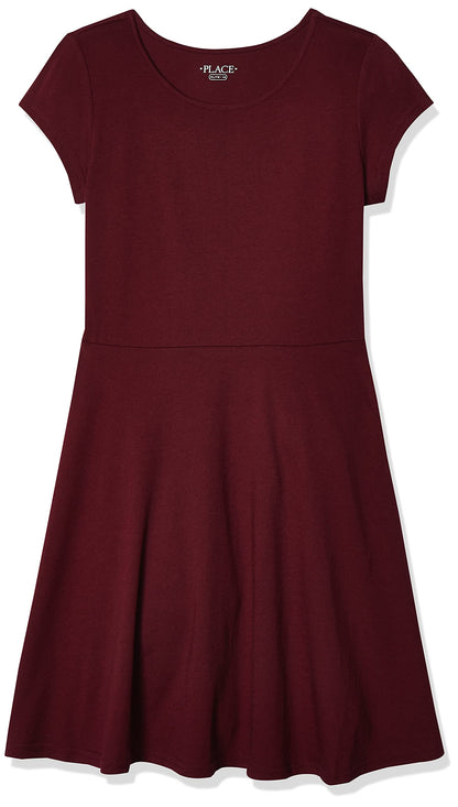 The Children'S Place Girls Short Sleeve Basic Skater Dress