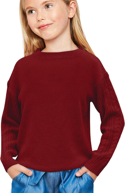 Girls' Crewneck Chunky Knit Sweater