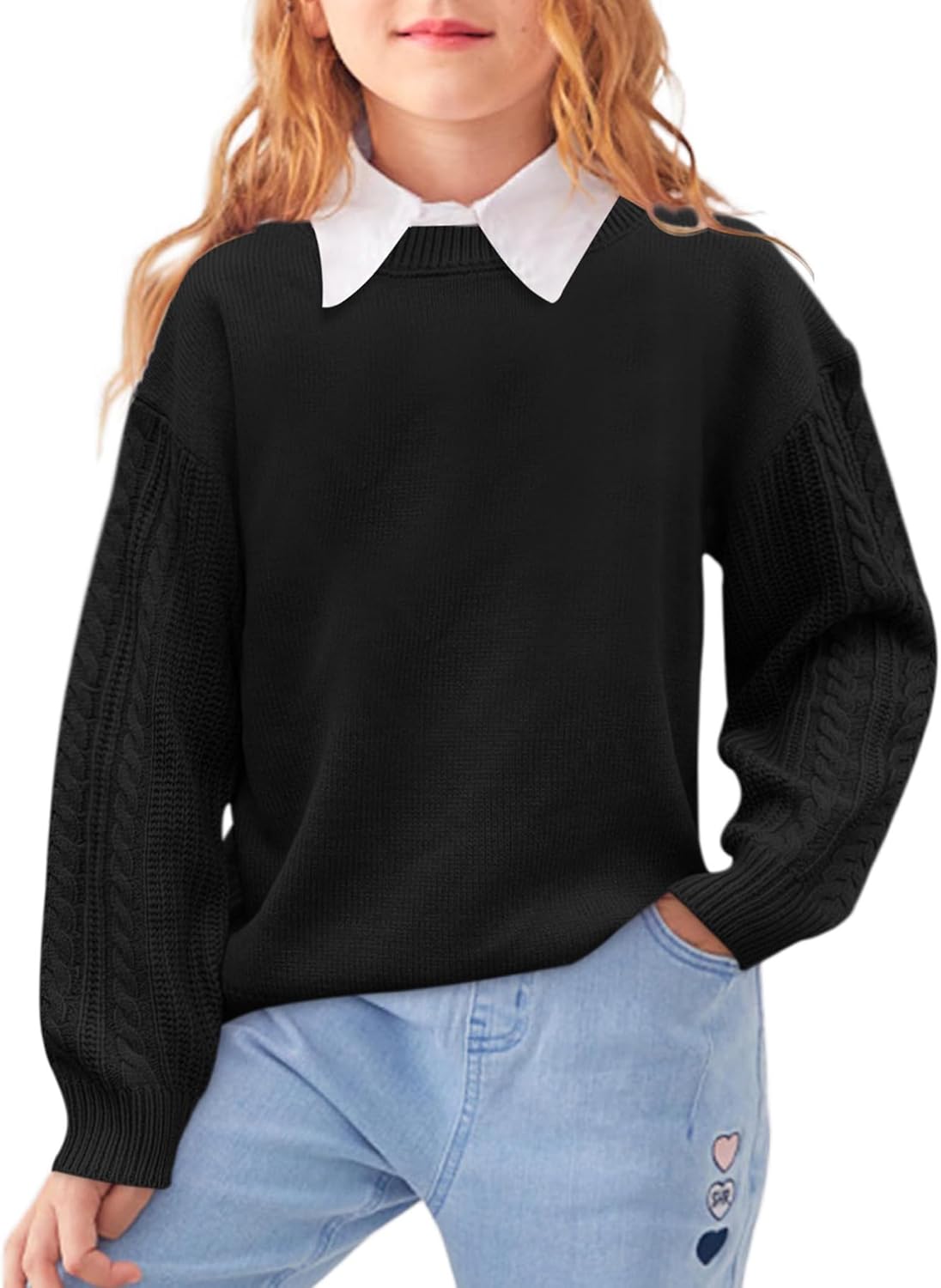 Girls' Crewneck Chunky Knit Sweater