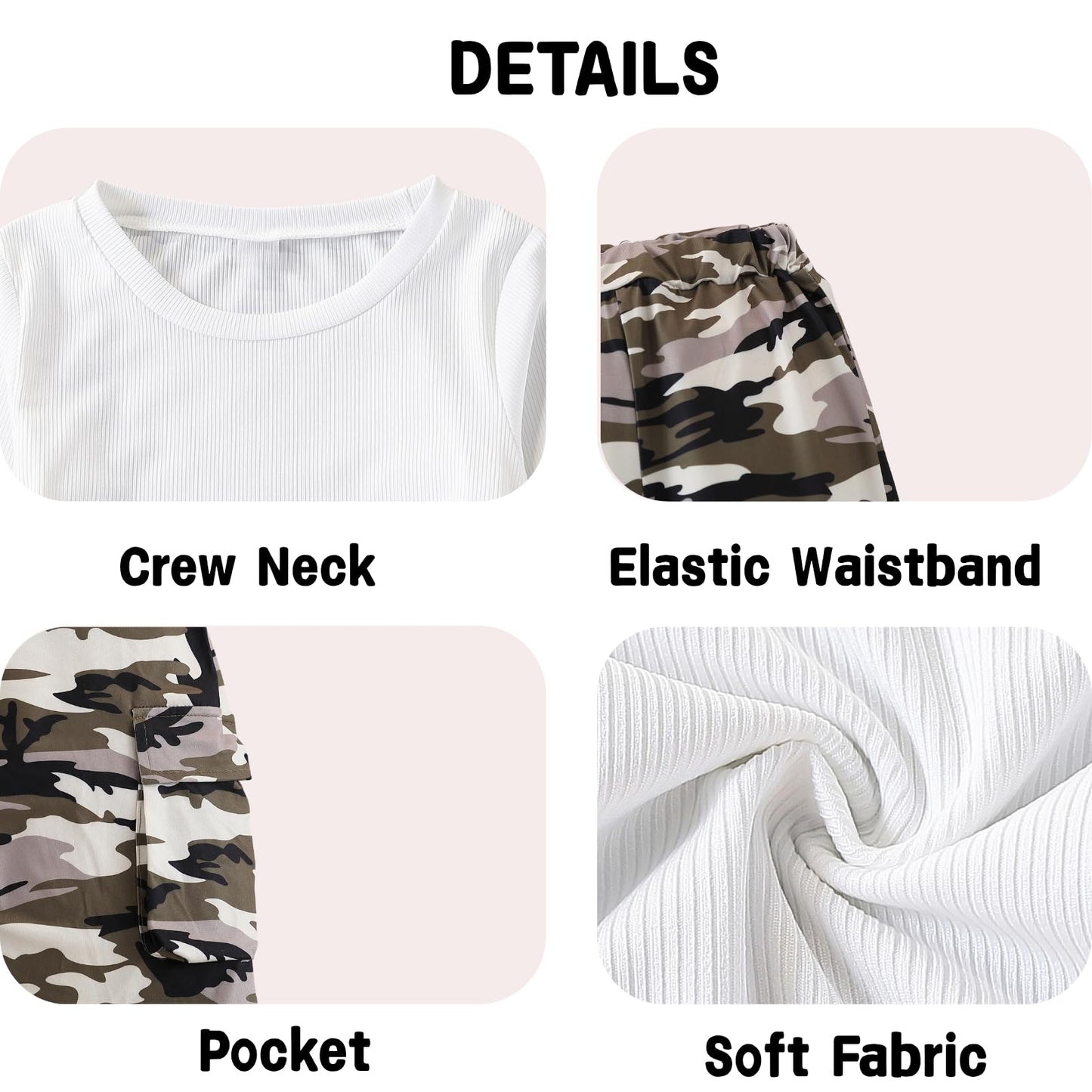 Tween Girls' 2-Piece Long Sleeve Top & Cargo Pants Set