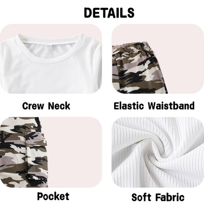 Tween Girls' 2-Piece Long Sleeve Top & Cargo Pants Set