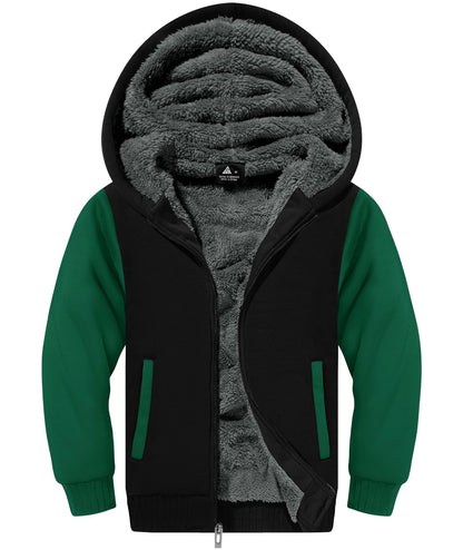 V VALANCH Boys' Sherpa Lined Zip Hoodie