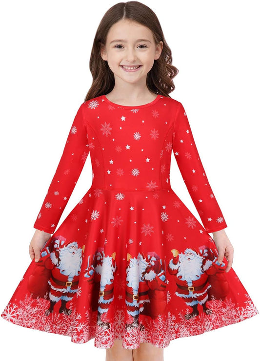 Quedoris Girls' Unicorn Print Twirly Dress