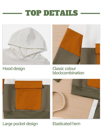 mkodopy Boys' Hoodie Sweatsuit Set