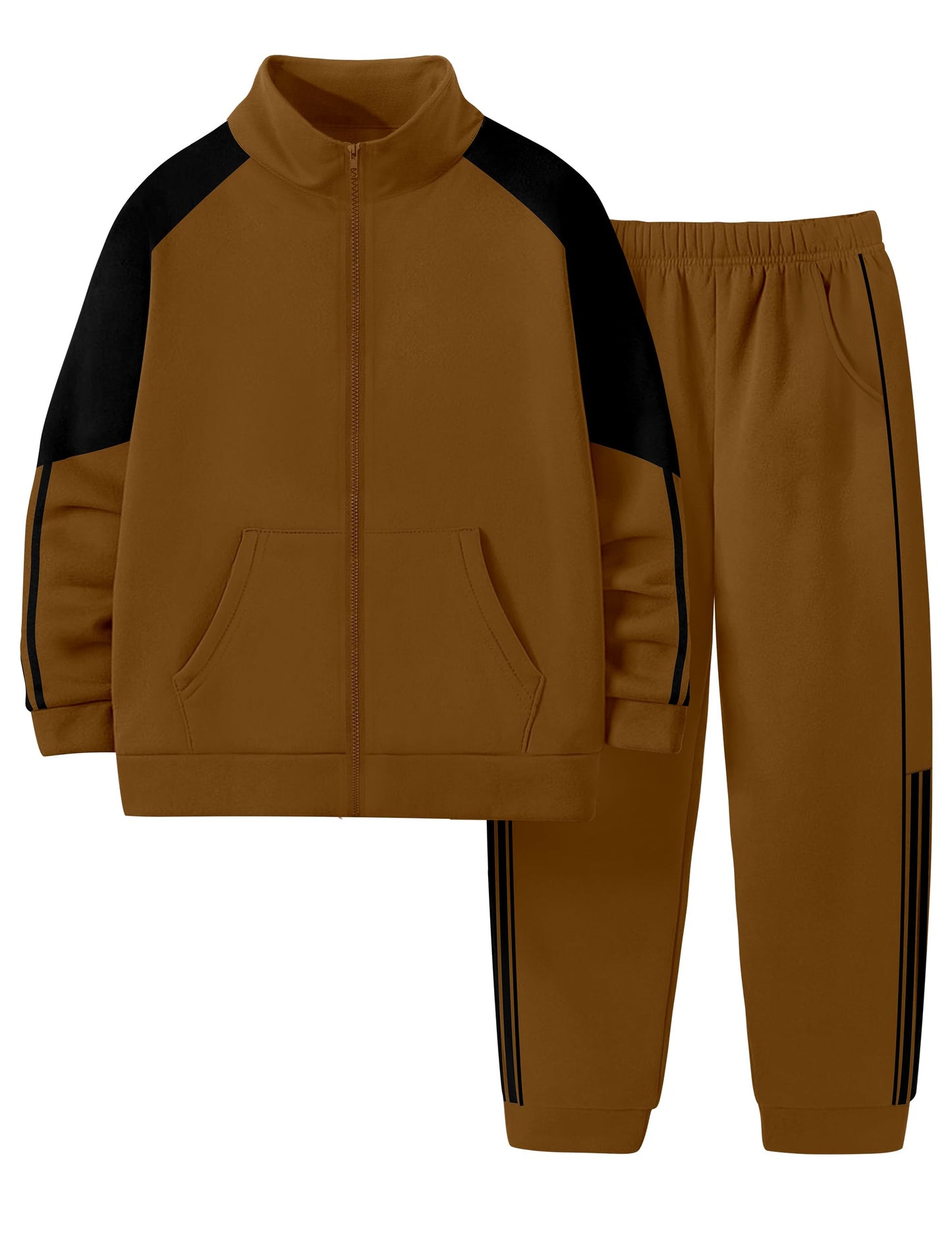 NECIOUS Boys' Zip-Up Jacket & Sweatpants Set
