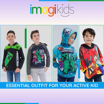 Minecraft Fleece Pullover Hoodie Little Kid to Big Kid Sizes (4-18-20)