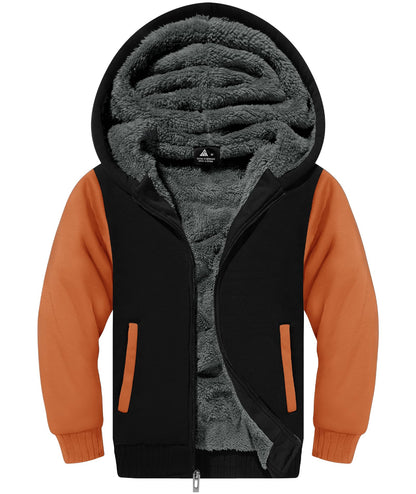 V VALANCH Boys' Sherpa Lined Zip Hoodie