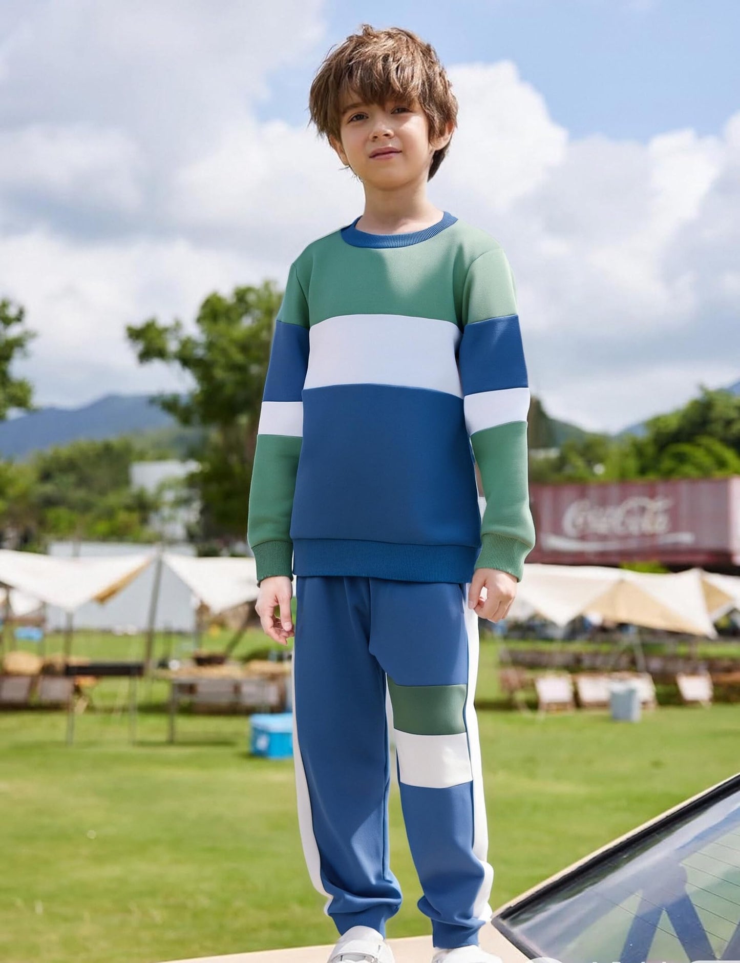 mkodopy Boys' Hoodie Sweatsuit Set