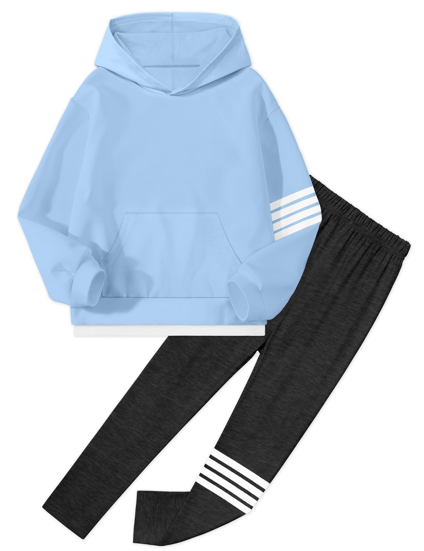 NECIOUS Girls' 2-Piece Hoodie & Leggings Set