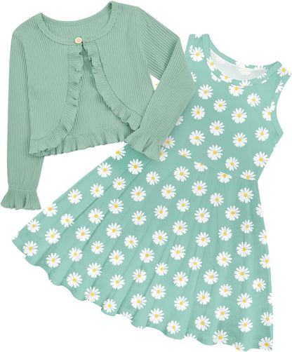 Toddler Girls' 2-Piece Dress & Ruffle Cardigan Set