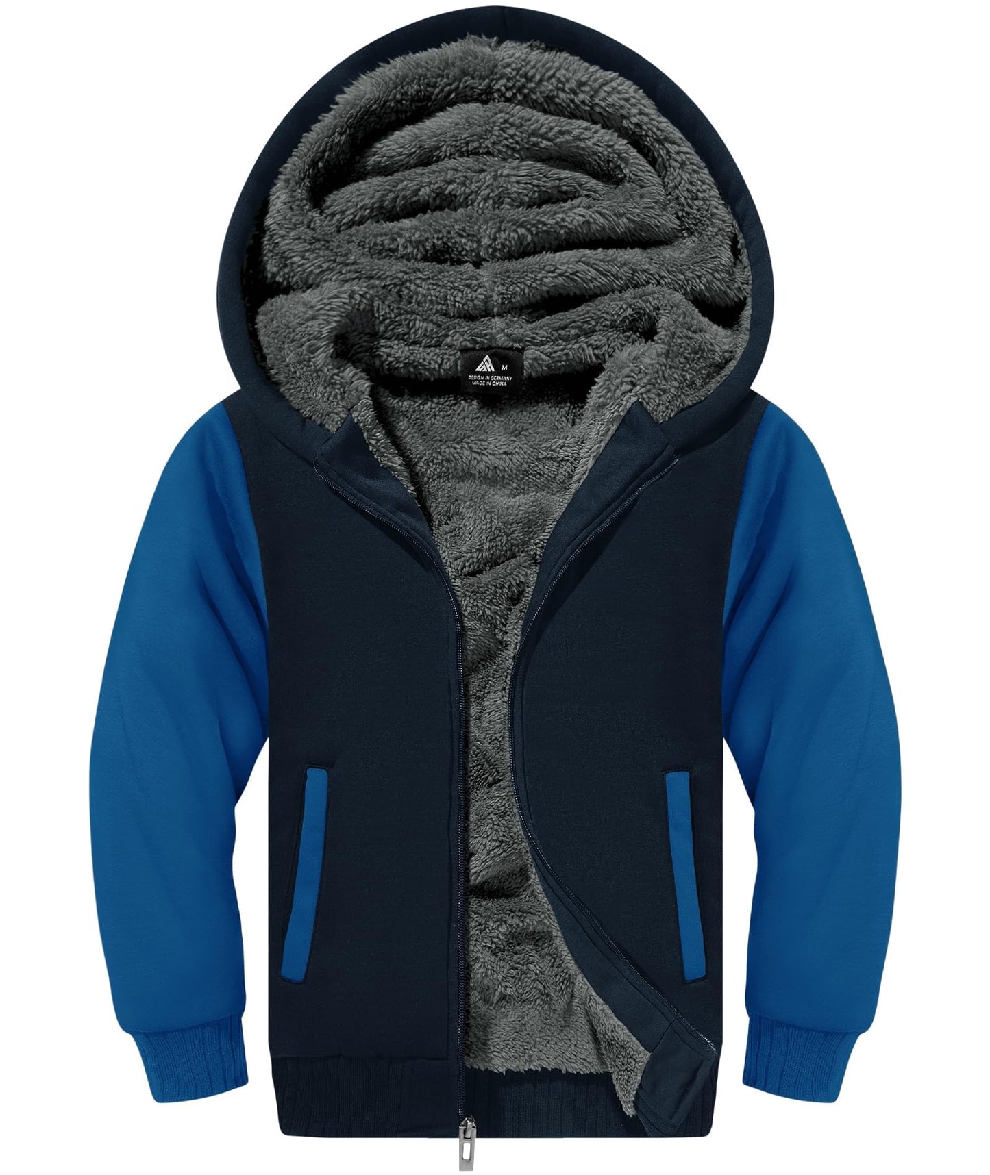 ZITY Boys' Sherpa Lined Zip-Up Hoodie