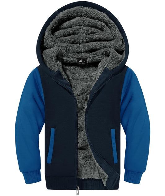 ZITY Boys' Sherpa Lined Zip-Up Hoodie