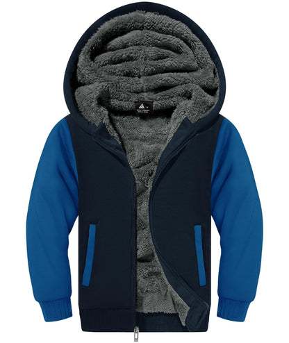 ZITY Boys' Sherpa Lined Zip-Up Hoodie