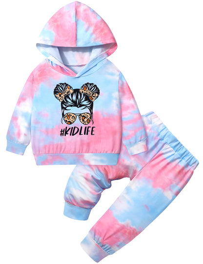 Toddler Girls' 2-Piece Tie Dye Sweatshirt & Pants Set