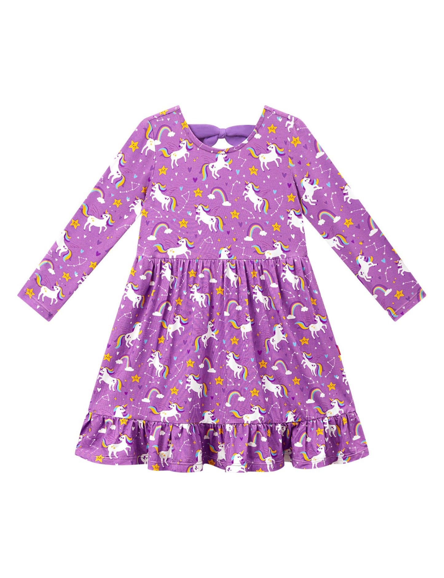 Bamboo Viscose Girls' Long Sleeve Twirl Dress
