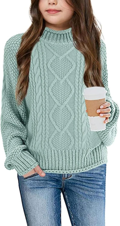Imily Bela Girls' Turtleneck Batwing Sweater