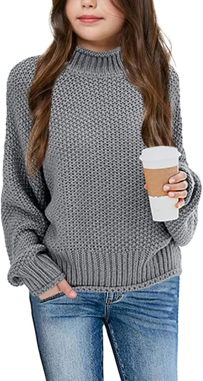 Imily Bela Girls' Turtleneck Batwing Sweater