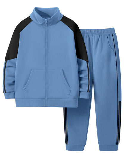 NECIOUS Boys' Zip-Up Jacket & Sweatpants Set