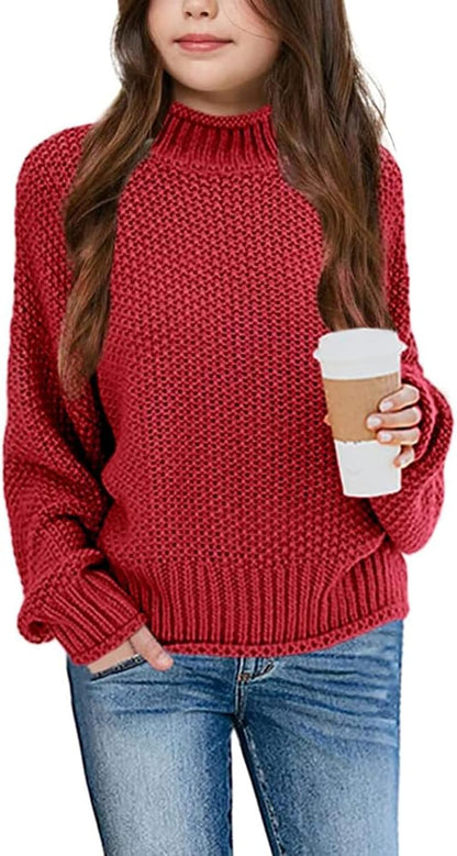 Imily Bela Girls' Turtleneck Batwing Sweater