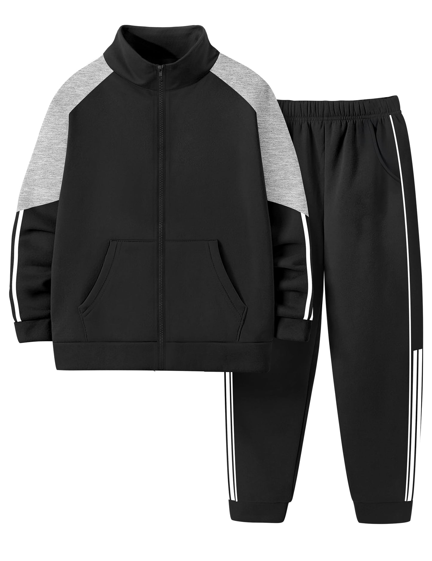 NECIOUS Boys' Zip-Up Jacket & Sweatpants Set
