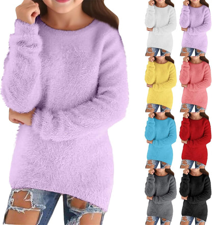 Girls' Lightweight Cozy Pullover Sweater