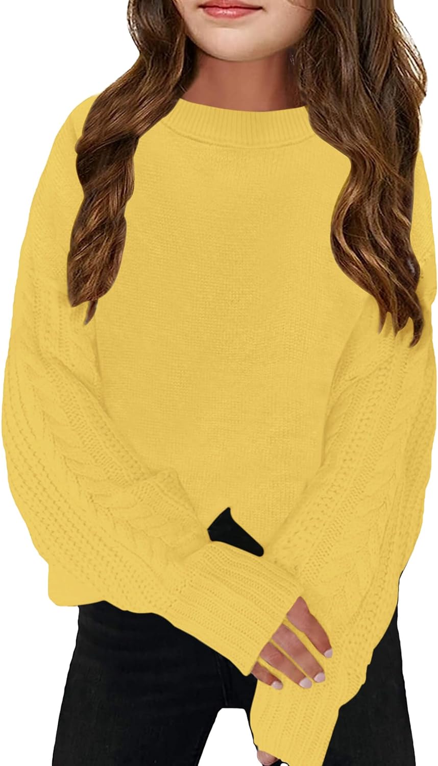 Girls' Crewneck Chunky Knit Sweater