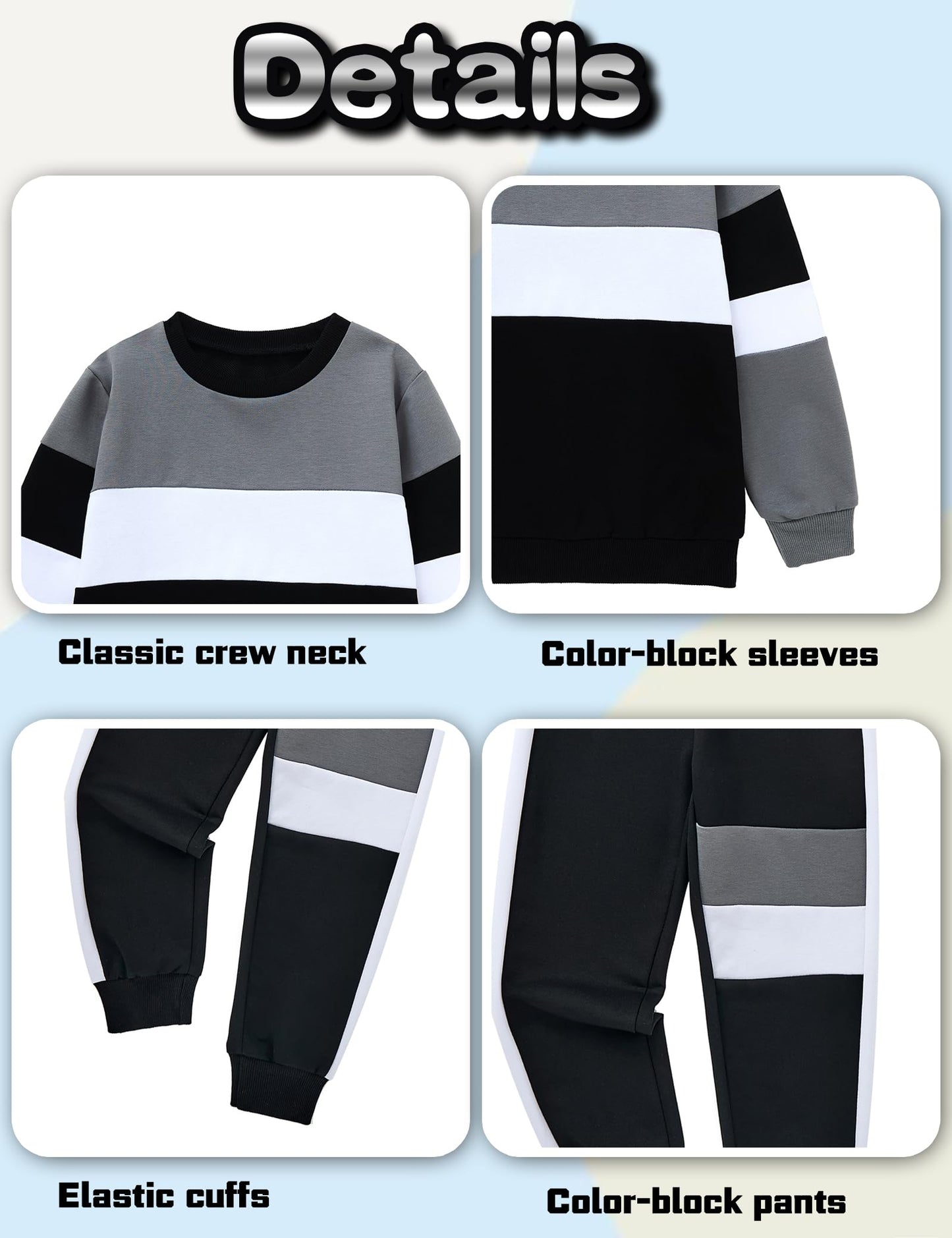 mkodopy Boys' Hoodie Sweatsuit Set