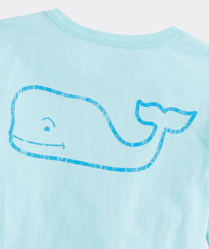 vineyard vines Girls' Vintage Whale Long-Sleeve Pocket Tee