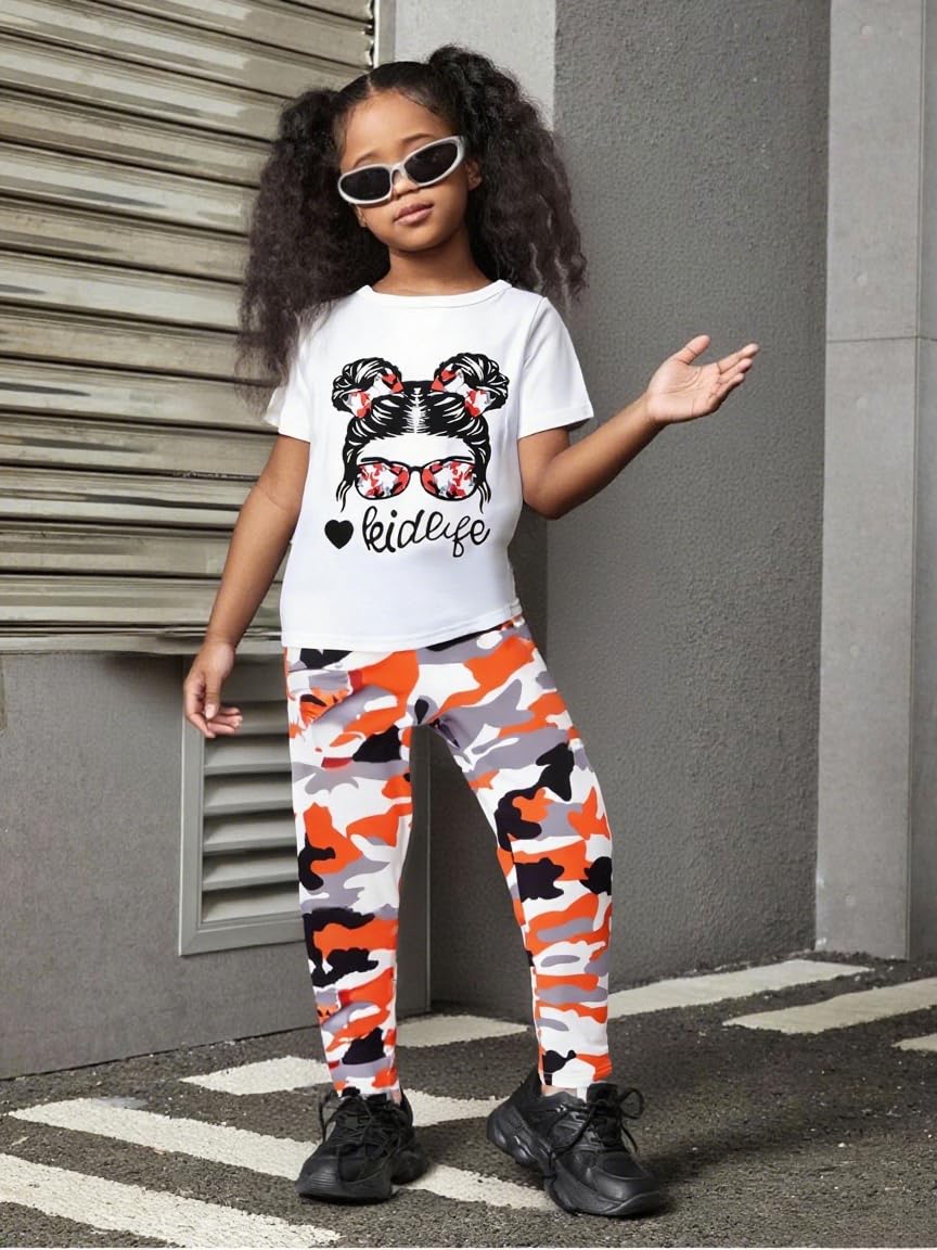 Toddler Girls' 2-Piece Top & Camo Pants Set
